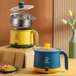 Electric Multicooker Cooking Pot With Steamer and Multipurpose 1.8 Liter Electric Cooker Pot Manual electric heating pot Cooker Rice cooker