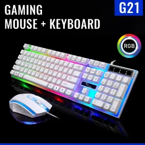 Premium Quality - Rgb Gaming Keyboard Mouse Combo G21-B Rgb Keyboard Rgb Gaming Mouse - Elevate Your Gaming Setup With High-Quality Gear