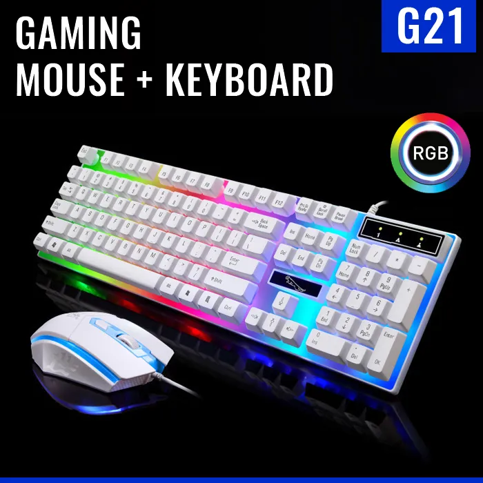 Premium Quality - Rgb Gaming Keyboard Mouse Combo G21-B Rgb Keyboard Rgb Gaming Mouse - Elevate Your Gaming Setup With High-Quality Gear