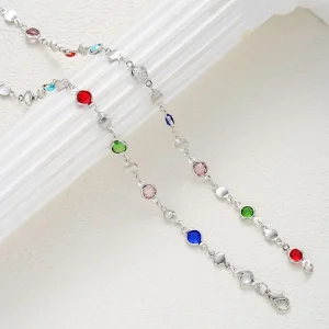 Bohemian Colorful Zircon Long Chain Necklace For Women Simple Silver Color Y-Shaped Pendant Necklace Trendy Holiday Jewelry Gift